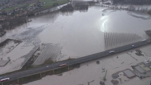 Il Tagliamento visto dall'elicottero - Latisana 12/12/2017